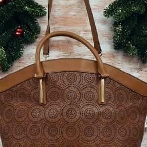 Vince Camuto Tan Perforated Tote